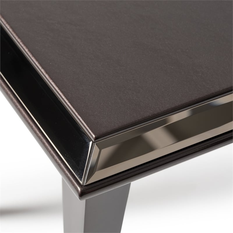 Michael Amini Lousanne Side Table - Glossy Mocha Sand