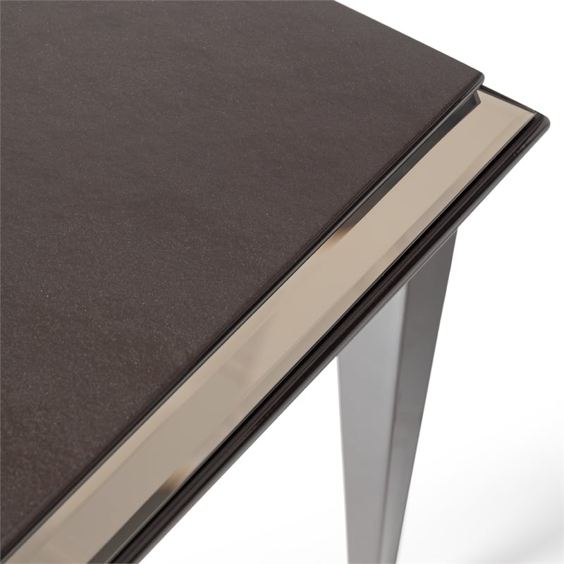 Michael Amini Lousanne Side Table - Glossy Mocha Sand