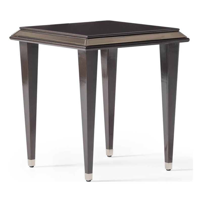 Michael Amini Lousanne Side Table - Glossy Mocha Sand