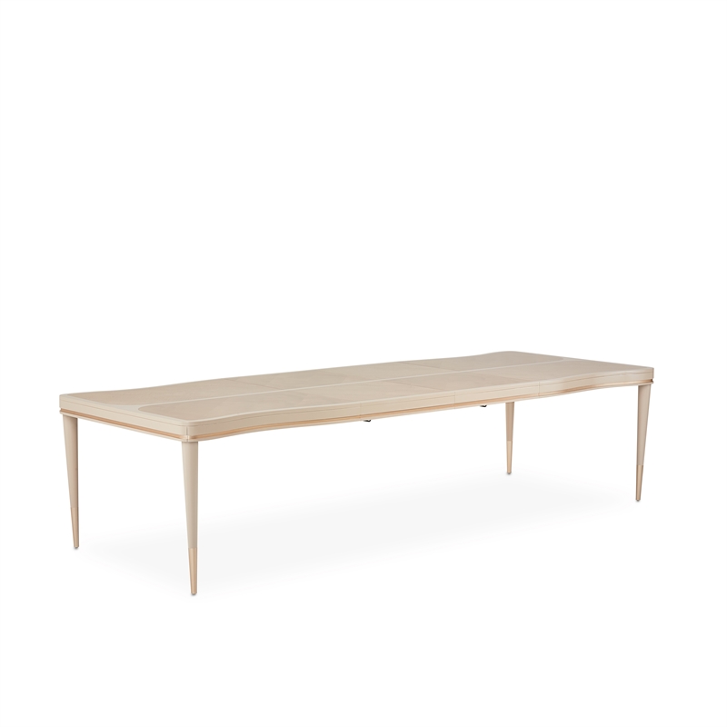 MICHAEL AMINI Malibu Crest 9-Piece Engineered Wood Dining Set in Blush