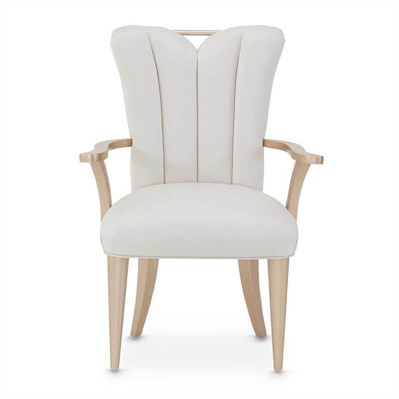 MICHAEL AMINI La Rachelle 9-Piece Engineered Wood Dining Set in Champagne/White