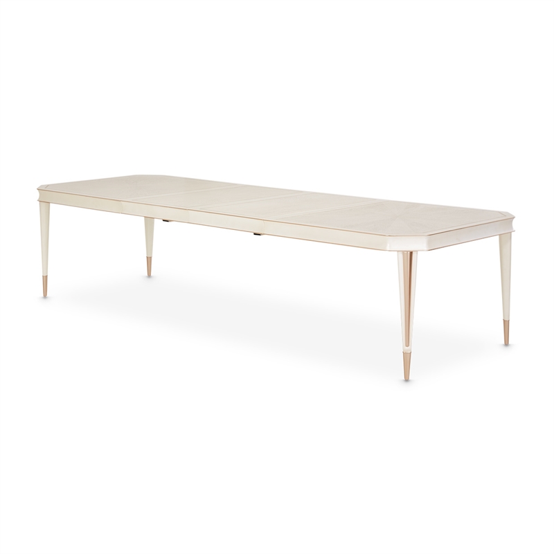 MICHAEL AMINI La Rachelle 9-Piece Engineered Wood Dining Set in Champagne/White