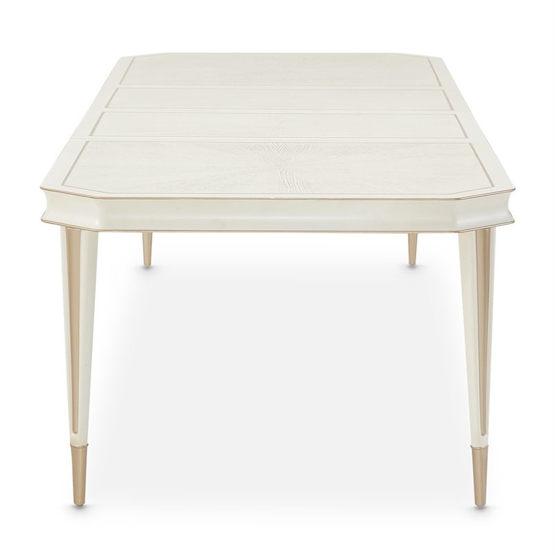 MICHAEL AMINI La Rachelle 9-Piece Engineered Wood Dining Set in Champagne/White