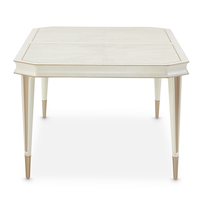 MICHAEL AMINI La Rachelle 9-Piece Engineered Wood Dining Set in Champagne/White