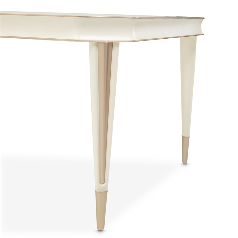 MICHAEL AMINI La Rachelle 9-Piece Engineered Wood Dining Set in Champagne/White