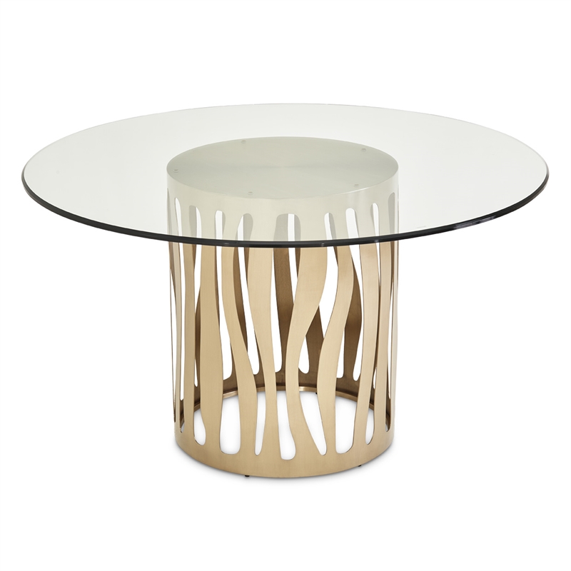 MICHAEL AMINI La Rachelle 5-Piece Transitional Metal Dining Set in Metal