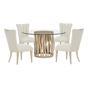 MICHAEL AMINI La Rachelle 5-Piece Transitional Metal Dining Set in Metal