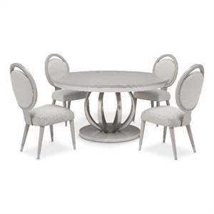 MICHAEL AMINI Eclipse 5-Piece Engineered Wood Dining Set in Moonlight Gray