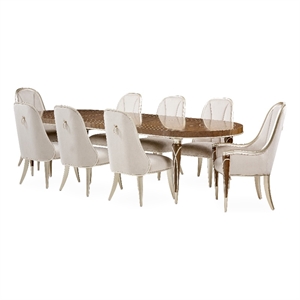 Villa Cherie 9-Piece Dining Room Set - Hazelnut