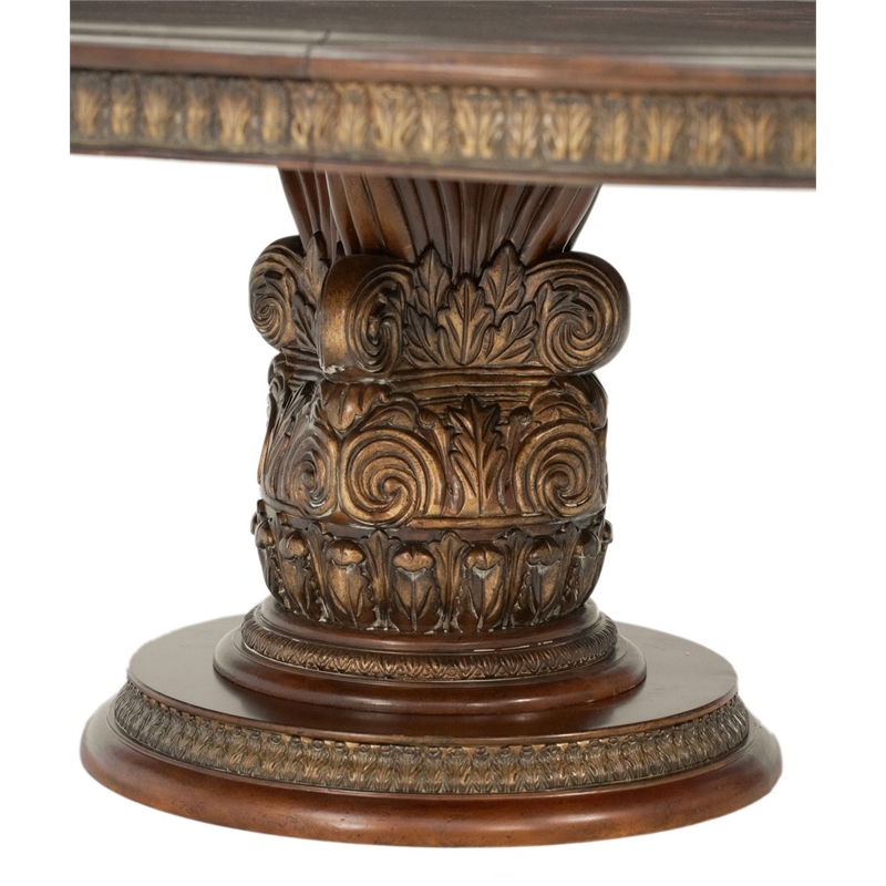 MICHAEL AMINI Villa Valencia 5-Piece Solid Wood Dining Set in Classic Chestnut