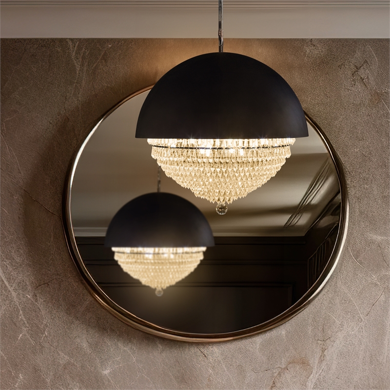 Michael Amini Eclipse Modern LED Chandelier - Black
