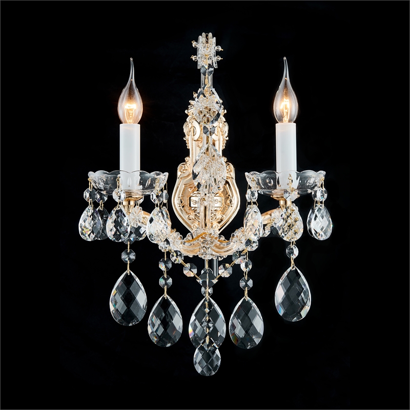 Michael Amini La Scala Traditional Crystal Wall Sconce - Gold