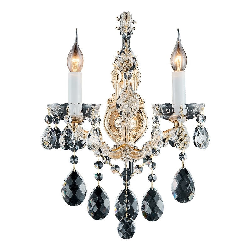 Michael Amini La Scala Traditional Crystal Wall Sconce - Gold