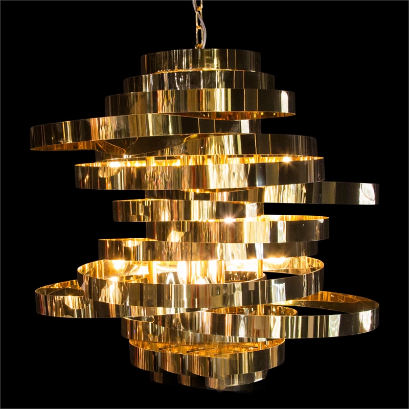 Michael Amini Hemispheres 8-Light Modern Chandelier - Gold