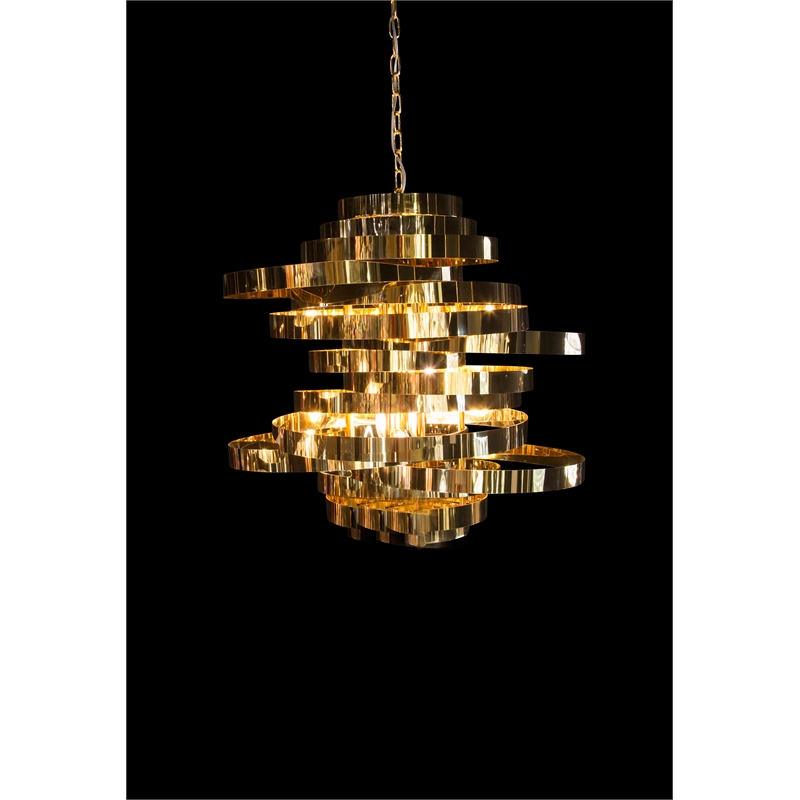 Michael Amini Hemispheres 8-Light Modern Chandelier - Gold