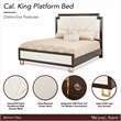 Michael Amini Belmont Place Cal. King Fabric & Wood Bed in Cream/Espresso