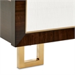 Michael Amini Belmont Place Cal. King Fabric & Wood Bed in Cream/Espresso