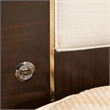 Michael Amini Belmont Place Cal. King Fabric & Wood Bed in Cream/Espresso