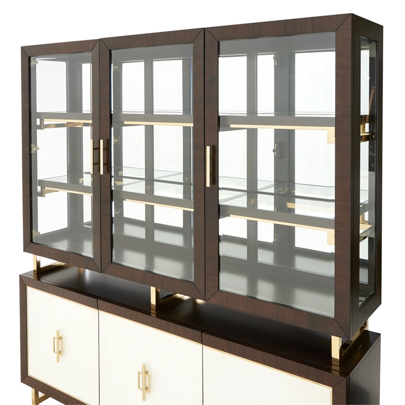 Michael Amini Belmont Place China Cabinet with LED Lighting - Espresso