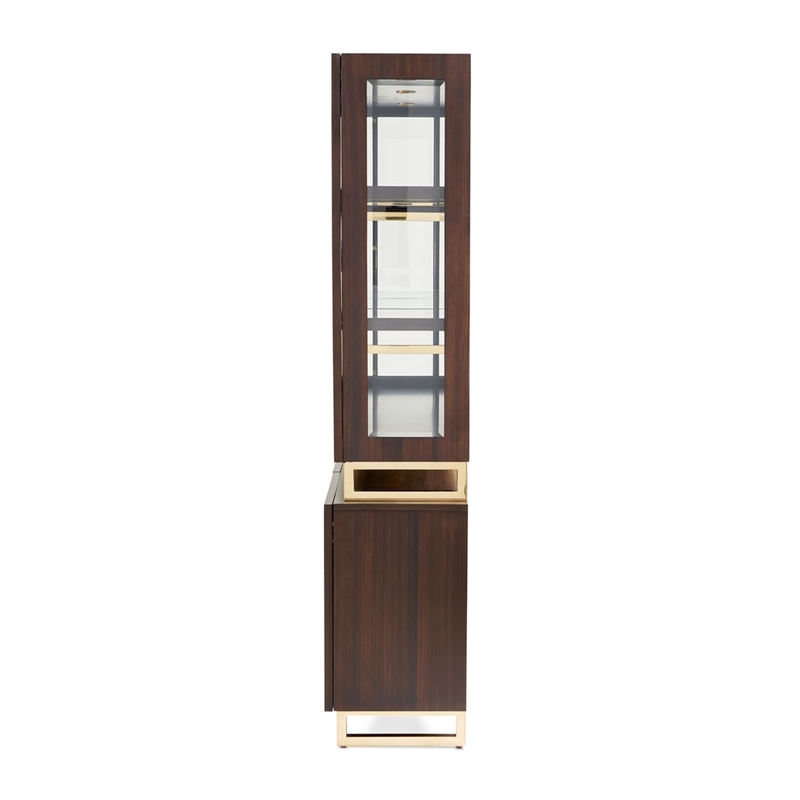 Michael Amini Belmont Place China Cabinet with LED Lighting - Espresso