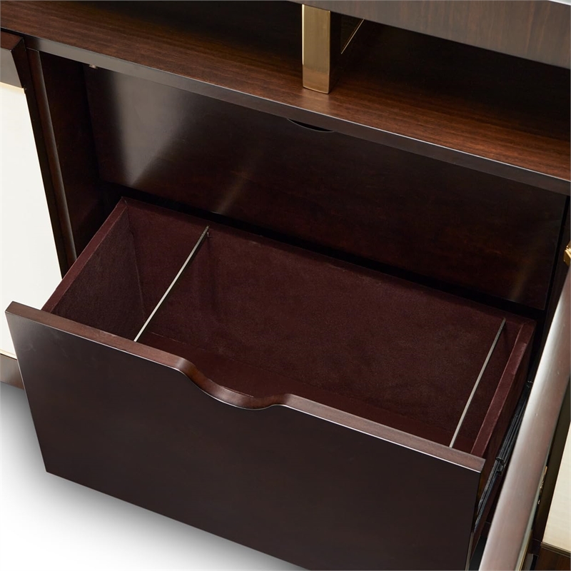 Michael Amini Belmont Place China Cabinet with LED Lighting - Espresso