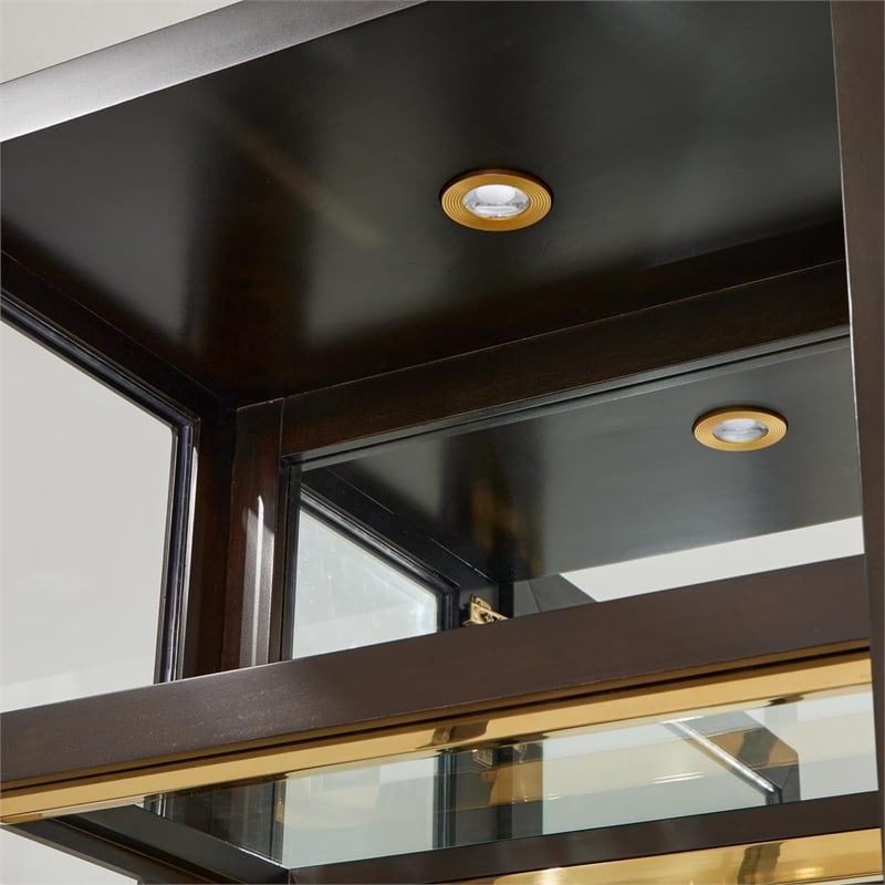 Michael Amini Belmont Place China Cabinet with LED Lighting - Espresso