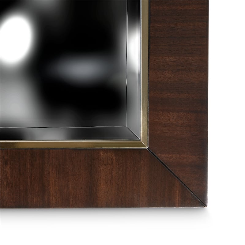 Michael Amini Belmont Place Buffet/Sideboard & Mirror Set in Espresso