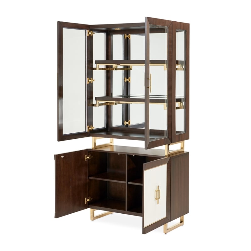 Michael Amini Belmont Place Display Cabinet in Espresso