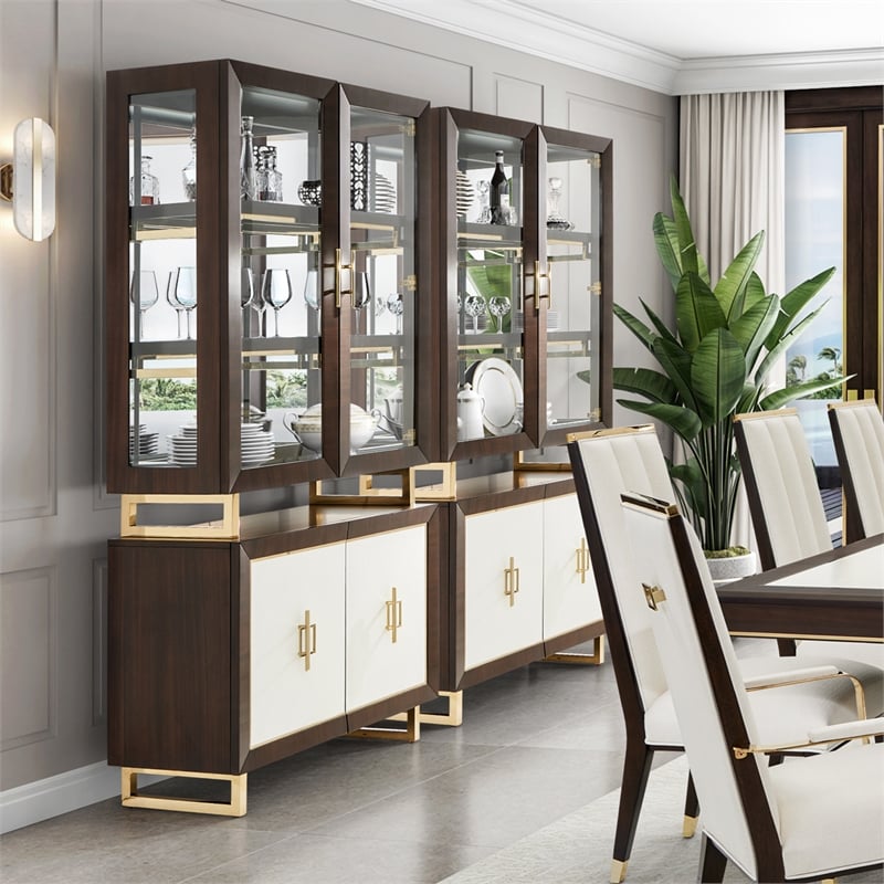 Michael Amini Belmont Place Display Cabinet in Espresso