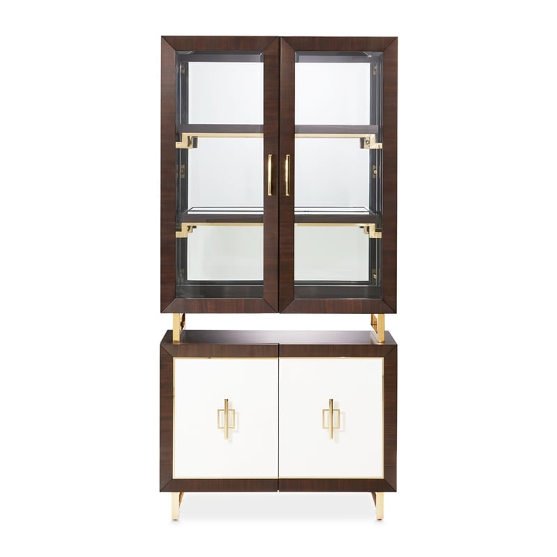Michael Amini Belmont Place Display Cabinet in Espresso