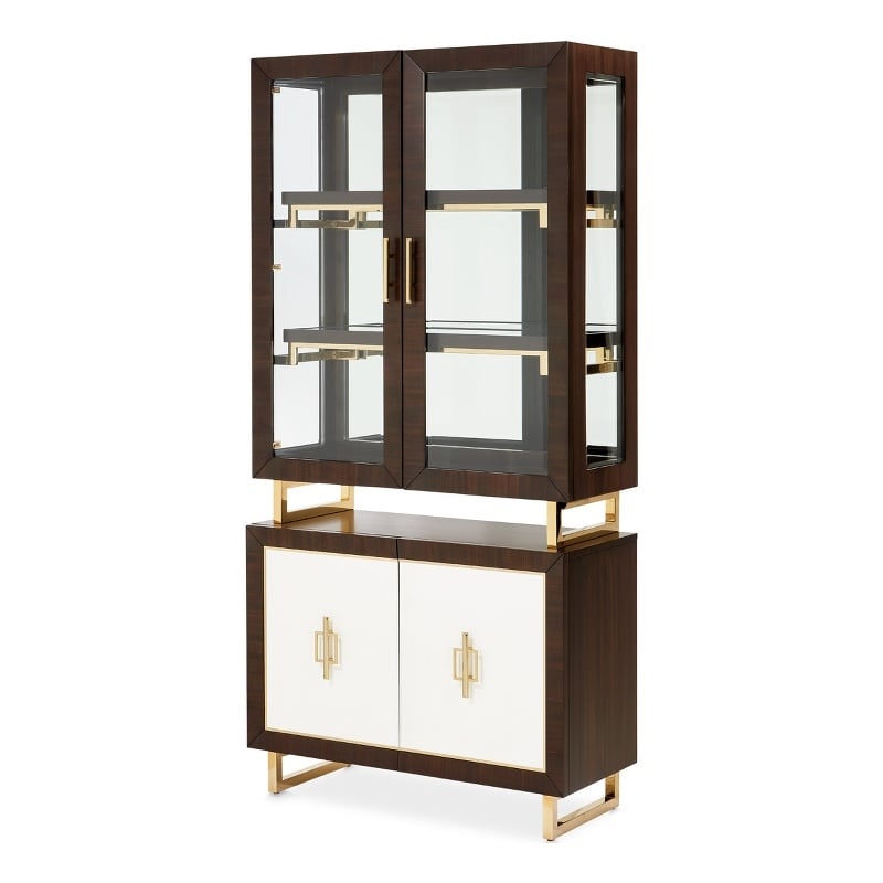 Michael Amini Belmont Place Display Cabinet in Espresso