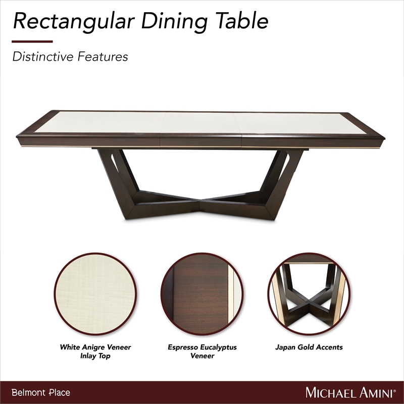 Michael Amini Belmont Place Dining Table in Espresso