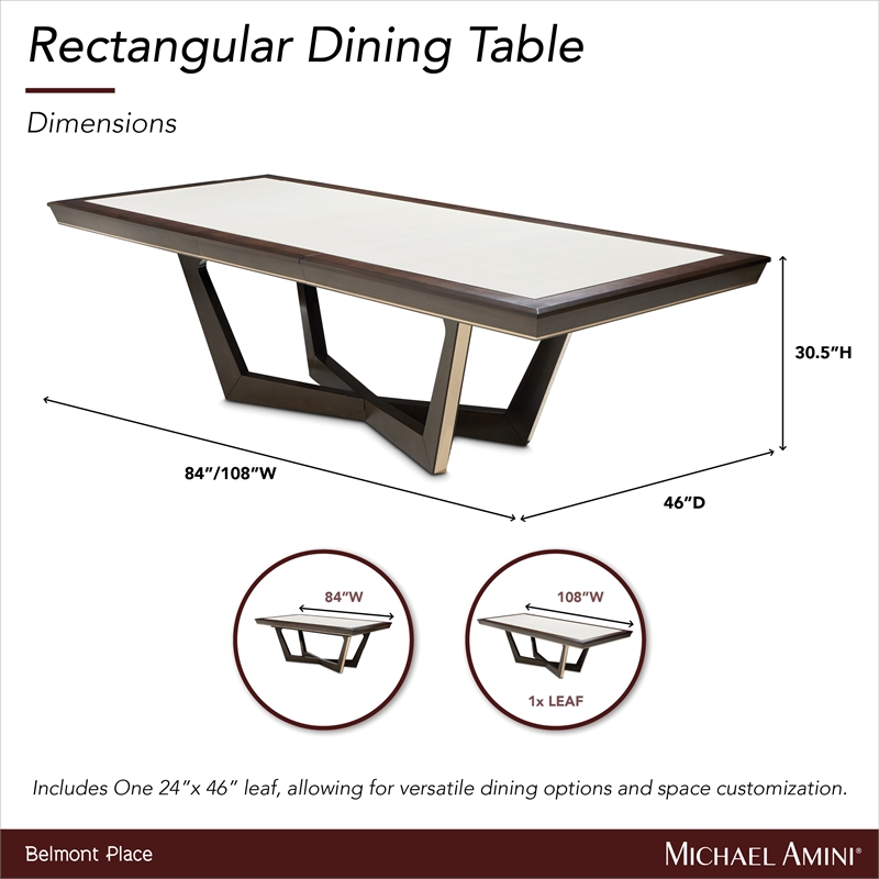 Michael Amini Belmont Place Dining Table in Espresso