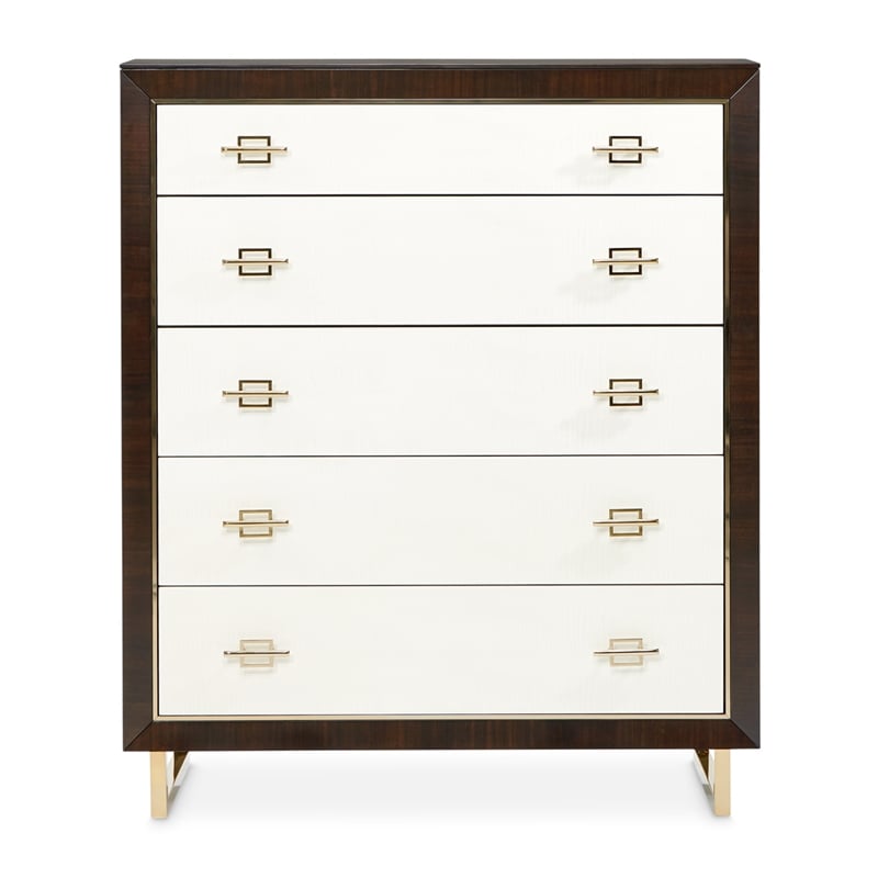 Michael Amini Belmont Place 5-Drawer Bedroom Chest in Espresso