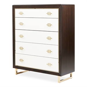 Michael Amini Belmont Place 5-Drawer Bedroom Chest in Espresso