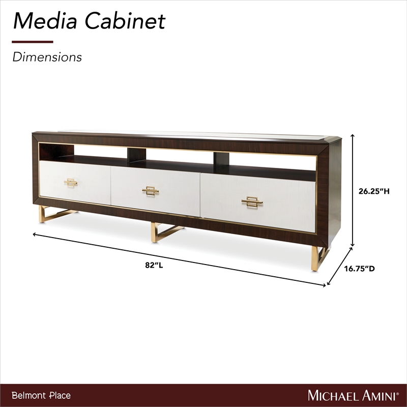 Michael Amini Belmont Place Media Cabinet For TVs upto 78