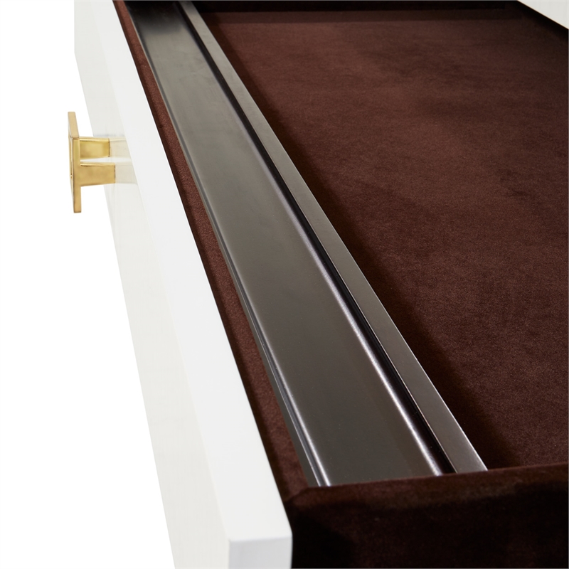 Michael Amini Belmont Place 7-Drawers Office Desk in Espresso