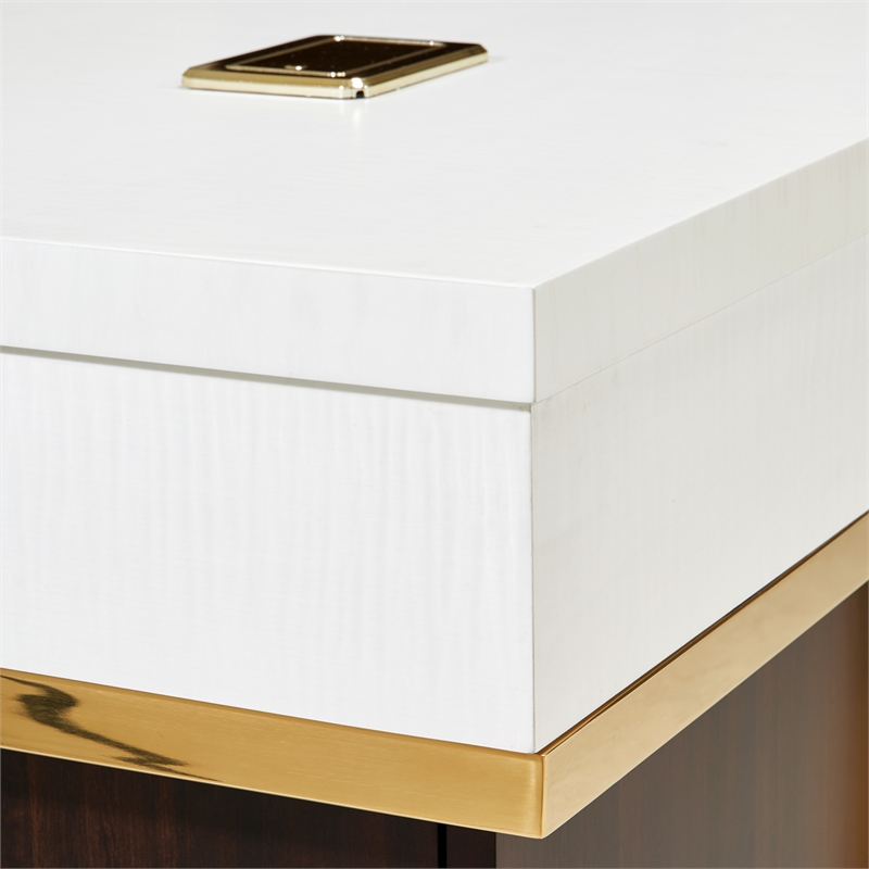 Michael Amini Belmont Place 7-Drawers Office Desk in Espresso