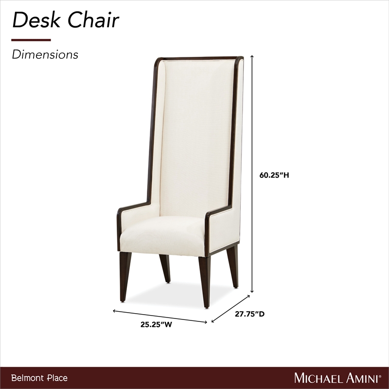 Michael Amini Belmont Place Office Chair in Cream/Espresso