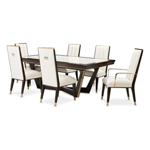 Michael Amini Belmont Place 7-Piece Rectangular Dining Room Set - Espresso