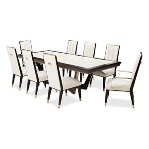 Michael Amini Belmont Place 9-Piece Rectangular Dining Room Set - Espresso