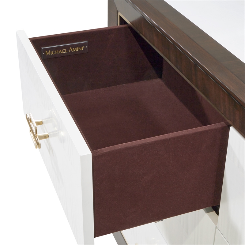 michael amini belmont place 9-drawers bedroom dresser & mirror set in espresso