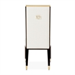 Michael Amini Belmont Place Dining Side Chair in Cream/Espresso (Set of 2)