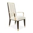 Michael Amini Belmont Place Dining Arm Chair in Cream/Espresso (Set of 2)