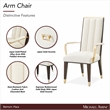 Michael Amini Belmont Place Dining Arm Chair in Cream/Espresso (Set of 2)
