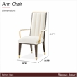 Michael Amini Belmont Place Dining Arm Chair in Cream/Espresso (Set of 2)