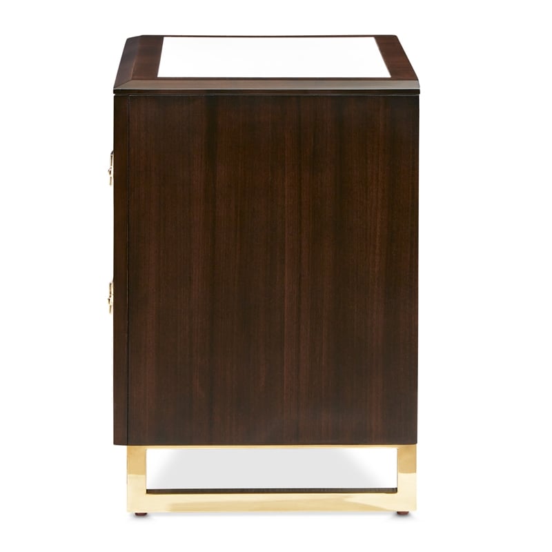Michael Amini Belmont Place 2-Drawer Contemporary Wood Nightstand in Espresso