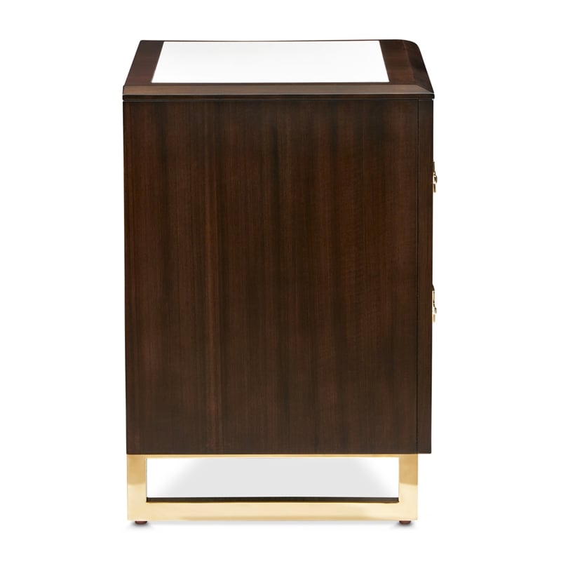 Michael Amini Belmont Place 2-Drawer Contemporary Wood Nightstand in Espresso
