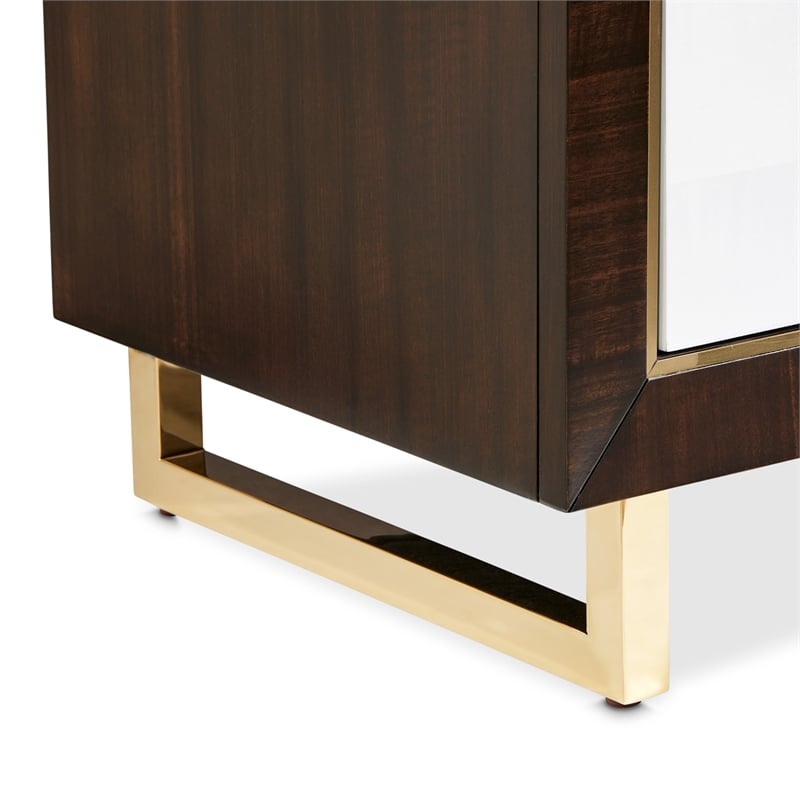 Michael Amini Belmont Place 2-Drawer Contemporary Wood Nightstand in Espresso