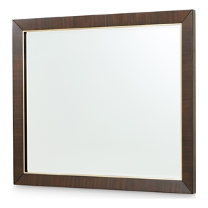 Michael Amini Belmont Place Contemporary Wood Wall Mirror in Espresso